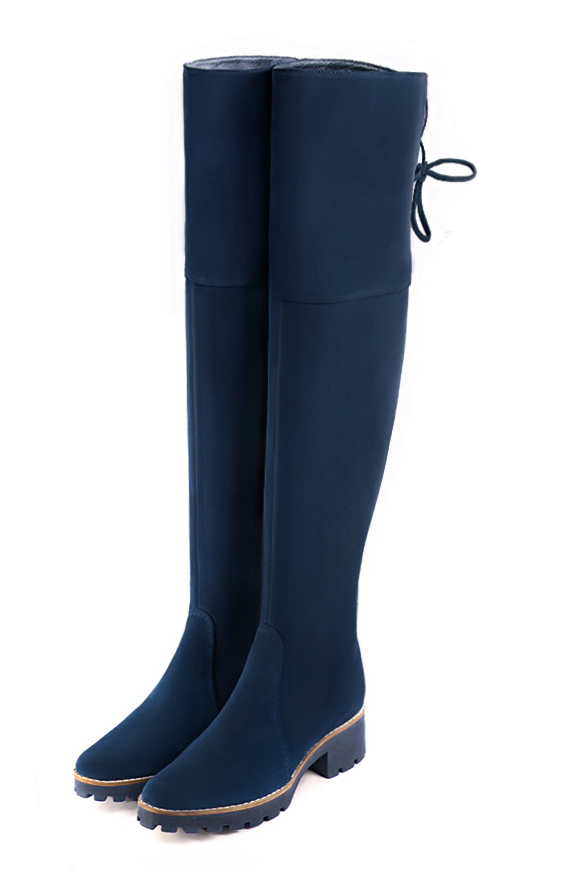 Dark blue thigh hot sale high boots